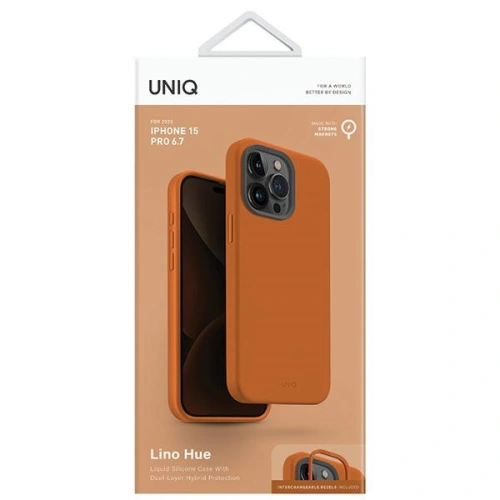 UNIQ Lino Hue Apple IPhone 15 Pro Max MagClick Charging Sunset Orange