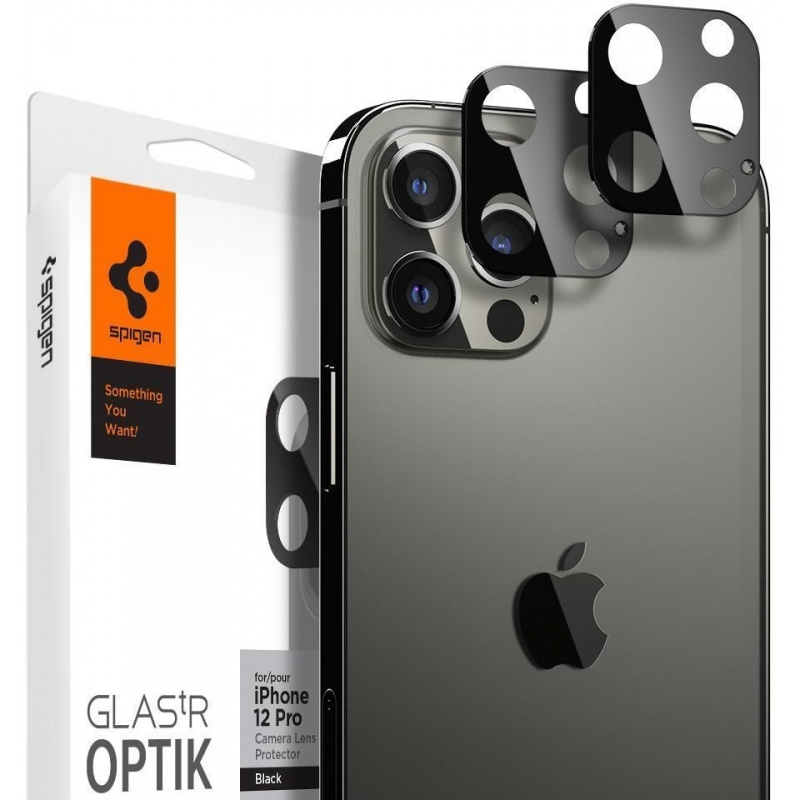 Kup Szkło hartowane na aparat Spigen Optik Camera Lens Apple iPhone 12 Pro Max Black - 8809710757097 - SPN1376BLK - Homescreen.pl