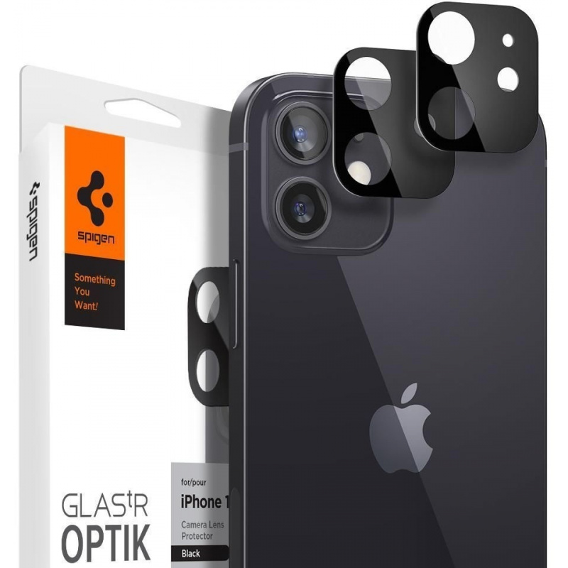 Kup Szkło hartowane na aparat Spigen Optik Camera Lens Apple iPhone 12 mini Black - 8809710757240 - SPN1377BLK - Homescreen.pl