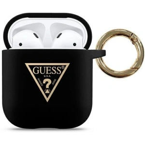 Kup Etui Guess GUACA2LSTLBK pentru Apple AirPods negru/silikon cu logo triunghiular - GUE773BLK - {ean13} - Sklep Home Screen