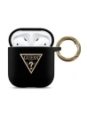 Etui Guess GUACA2LSTLBK Apple AirPods kryt černý/black Silikonový trojúhelníkový logo