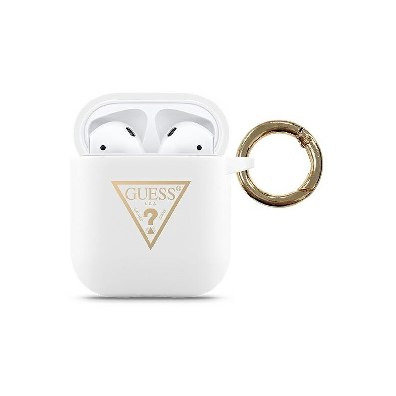 Kup Etui Guess GUACA2LSTLWH Apple AirPods cover biały/white Silicone Triangle Logo - 3700740493663 - GUE774WHT - Homescreen.pl