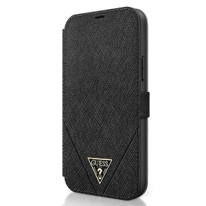 Buy Guess GUFLBKP12LVSATMLBK Apple iPhone 12 Pro Max black book Saffiano - GUE777BLK - {ean13} - Home Screen Store Europe