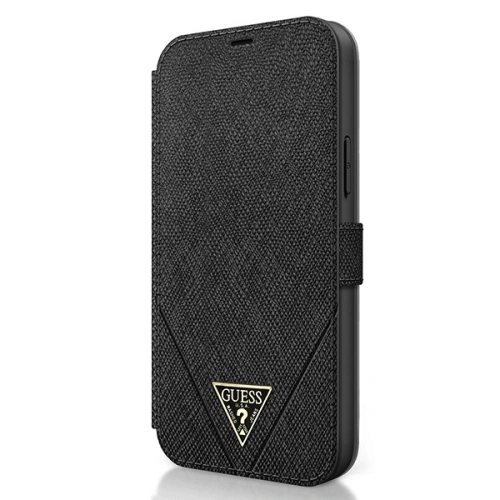 Kup Etui Guess GUFLBKP12LVSATMLBK Apple iPhone 12 Pro Max negru/black book Saffiano - GUE777BLK - {ean13} - Sklep Home Screen