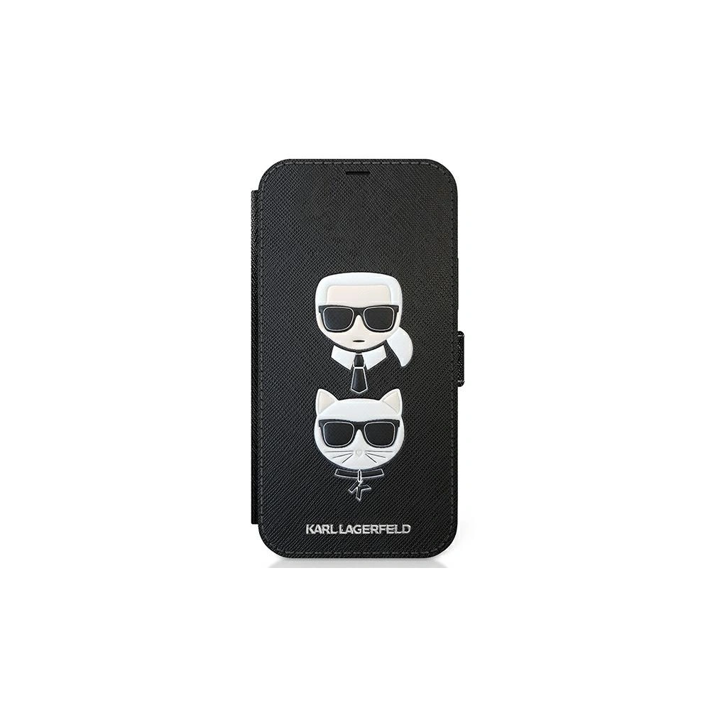 Etui Karl Lagerfeld KLFLBKP12MSAKICKCBK Apple iPhone 12/12 Pro czarny/black book Saffiano Karl & Choupette