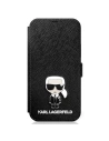 Etui Karl Lagerfeld KLFLBKP12SIKMSBK Apple iPhone 12 mini negru/book Saffiano Ikonik Metal