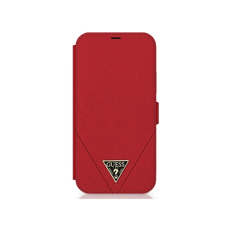 Kup Etui Guess GUFLBKP12LVSATMLRE Apple iPhone 12 Pro Max czerwony/red book Saffiano - 3700740492055 - GUE779RED - Homescreen.pl