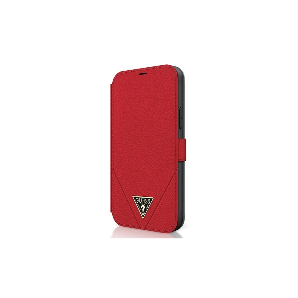 Etui Guess GUFLBKP12MVSATMLRE Apple iPhone 12/12 Pro czerwony/red book Saffiano