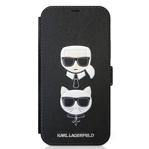 Kup Etui Karl Lagerfeld KLFLBKP12SSAKICKCBK Apple iPhone 12 mini czarny/black book Saffiano Karl & Choupette - KLD413BLK - {ean13} - Sklep Home Screen