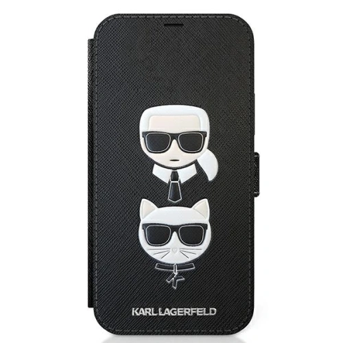 Kup Etui Karl Lagerfeld KLFLBKP12SSAKICKCBK Apple iPhone 12 mini negru/black book Saffiano Karl & Choupette - KLD413BLK - {ean13} - Sklep Home Screen