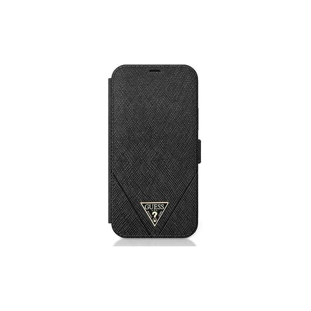 Etui Guess GUFLBKP12SVSATMLBK Apple iPhone 12 mini czarny/black book Saffiano