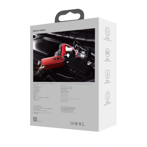 Buy Baseus Super Energy Car Jump Starter 12000mAh, 1000A, USB (red) - BSU1958RED - {ean13} - Home Screen Store Europe