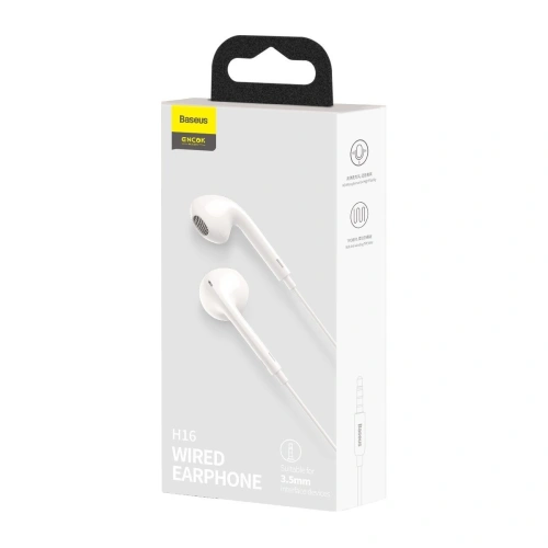 Buy Baseus Encok Earphone H16 White - BSU1942WHT - {ean13} - Home Screen Store Europe
