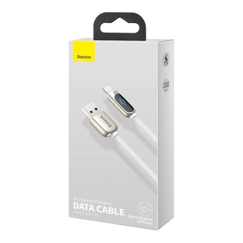 Kup Kabel USB do USB-C Baseus Display, 5A, 1m (biały) - BSU1961WHT - {ean13} - Sklep Home Screen