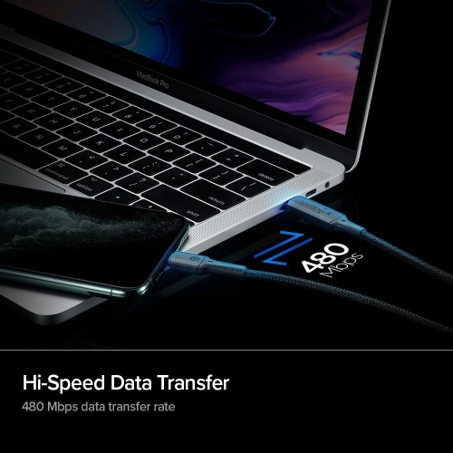 Kup Lightning kábel USB-C Spigen PowerArc PB1901 PD 100W 1m Fekete - SPN1392BLK - {ean13} - Sklep Home Screen