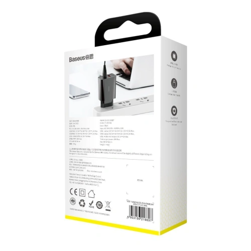 Buy Baseus Quick Charger PD + QC 3.0 18W (black) - BSU1962BLK - {ean13} - Home Screen Store Europe