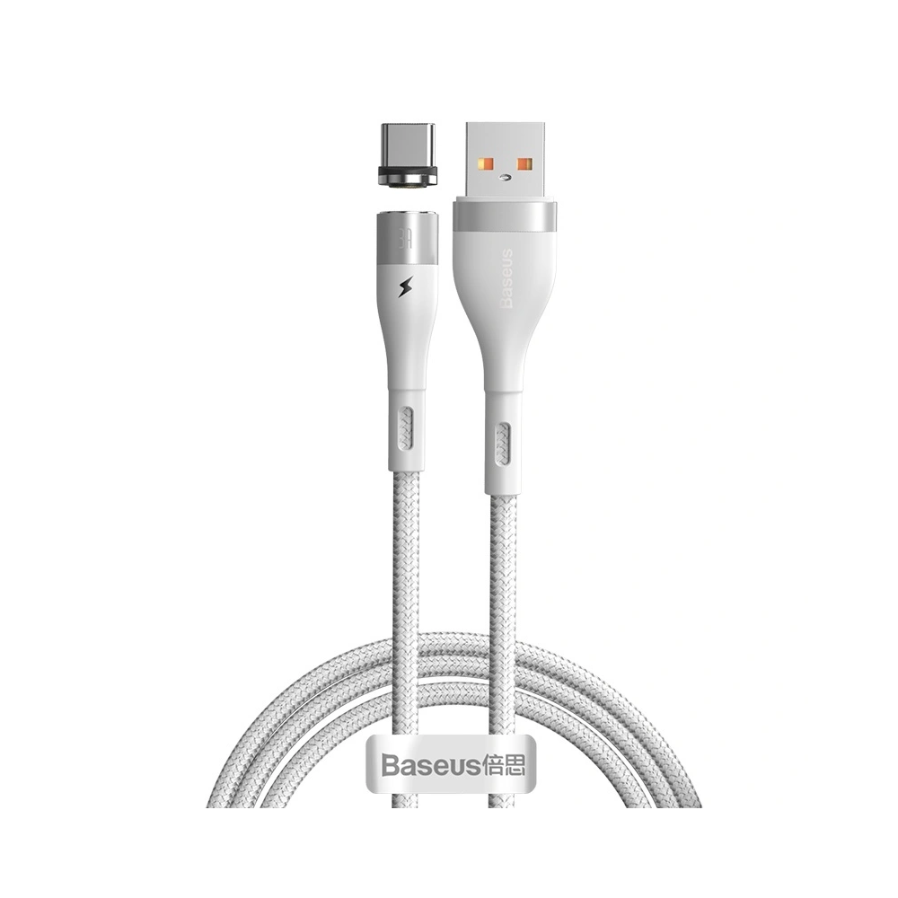 Kabel magnetyczny USB - USB-C Baseus Zinc 3A 1m (biały)