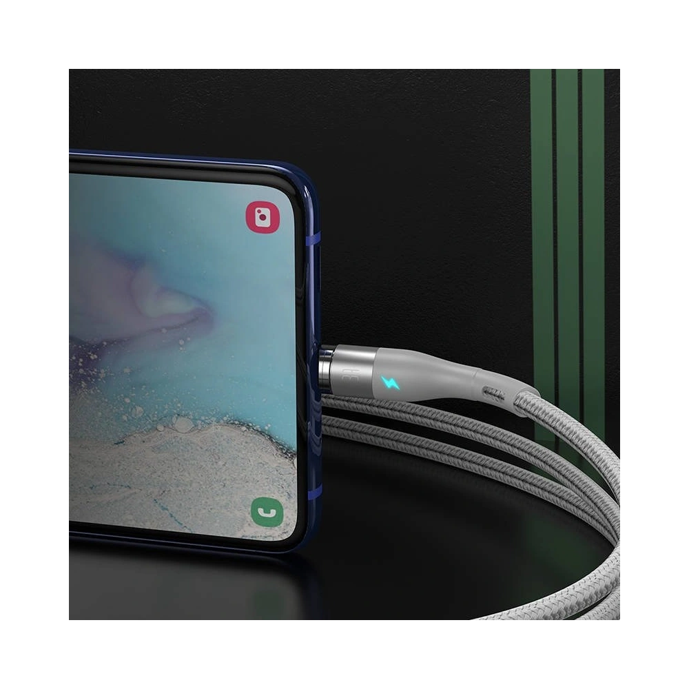 Kabel magnetyczny USB - USB-C Baseus Zinc 3A 1m (biały)