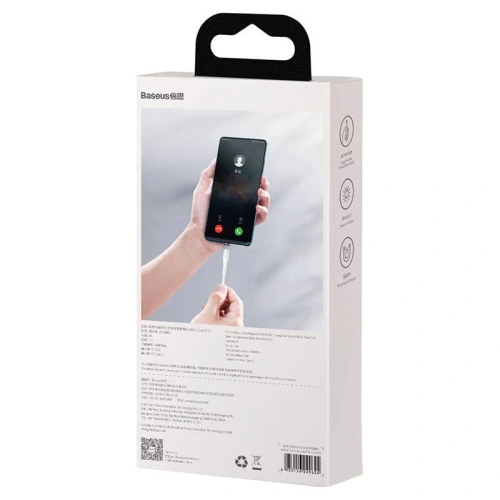 Kup Baseus Magnetisches USB - USB-C Kabel Zink 3A 1m (weiß) - BSU1977WHT - {ean13} - Sklep Home Screen