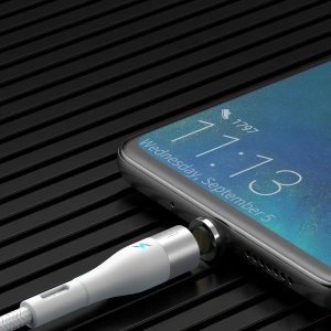 Kabel magnetický USB - Micro USB Baseus Zinc 2.1A 1m (bílý)
