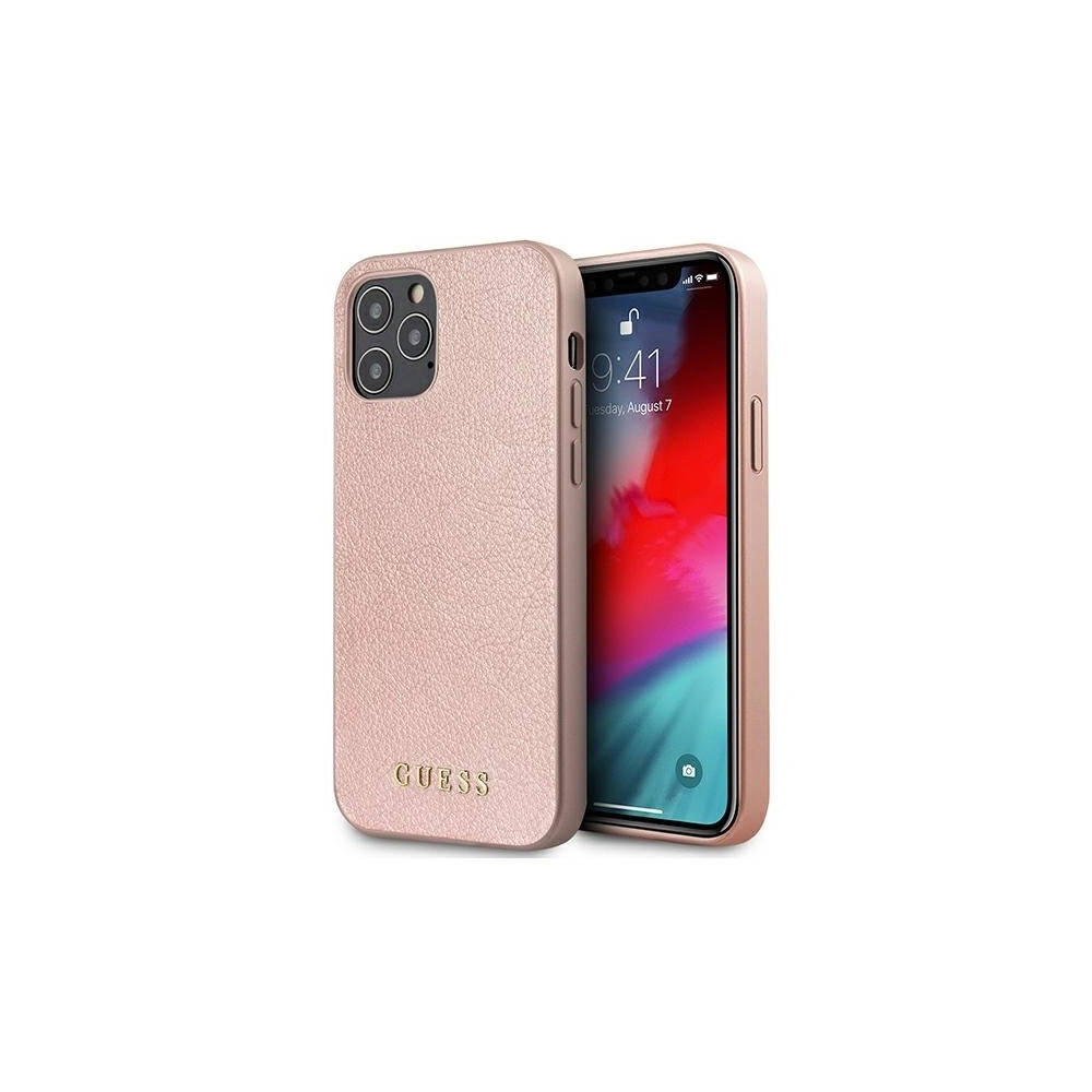 Etui Guess GUHCP12MIGLRG Apple iPhone 12/12 Pro różowo-złoty/rose gold hardcase Iridescent