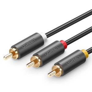 Przewód UGREEN AV105 3x RCA (Cinch) do 3x RCA (Cinch) 1.5m (czarny)
