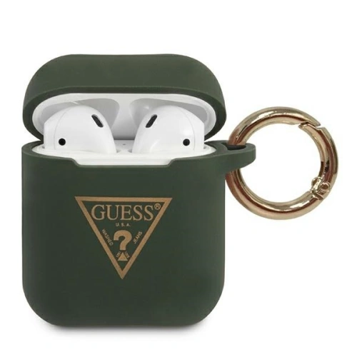 Kup Etui Guess GUACA2LSTLKA Apple AirPods cover khaki Silicone Triangle Logo - GUE789KHA - {ean13} - Sklep Home Screen