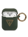 Etui Guess GUACA2LSTLKA Apple kryt na AirPods khaki silikonový trojúhelníkový logo