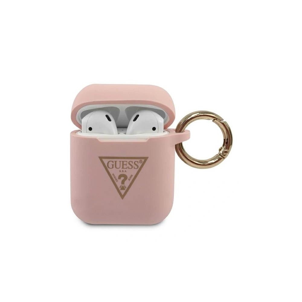 Etui Guess GUACA2LSTLPI Apple AirPods cover różowy/pink Silicone Triangle Logo