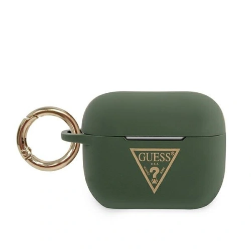 Kup Etui Guess GUACAPLSTLKA Apple AirPods Pro kryt khaki silikonový trojúhelníkový logo - GUE791KHA - {ean13} - Sklep Home Screen
