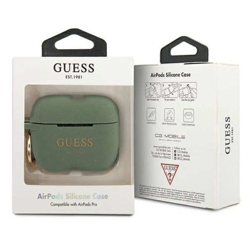 Kup Etui Guess GUACAPSILGLKA Apple AirPods Pro obal khaki silikonový s glitry - GUE795KHA - {ean13} - Sklep Home Screen