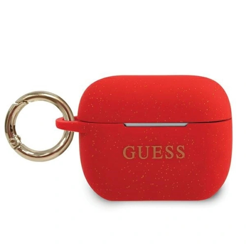 Kup Etui Guess GUACAPSILGLRE Apple AirPods Pro kryt červený/red silikonový s glitry - GUE796RED - {ean13} - Sklep Home Screen