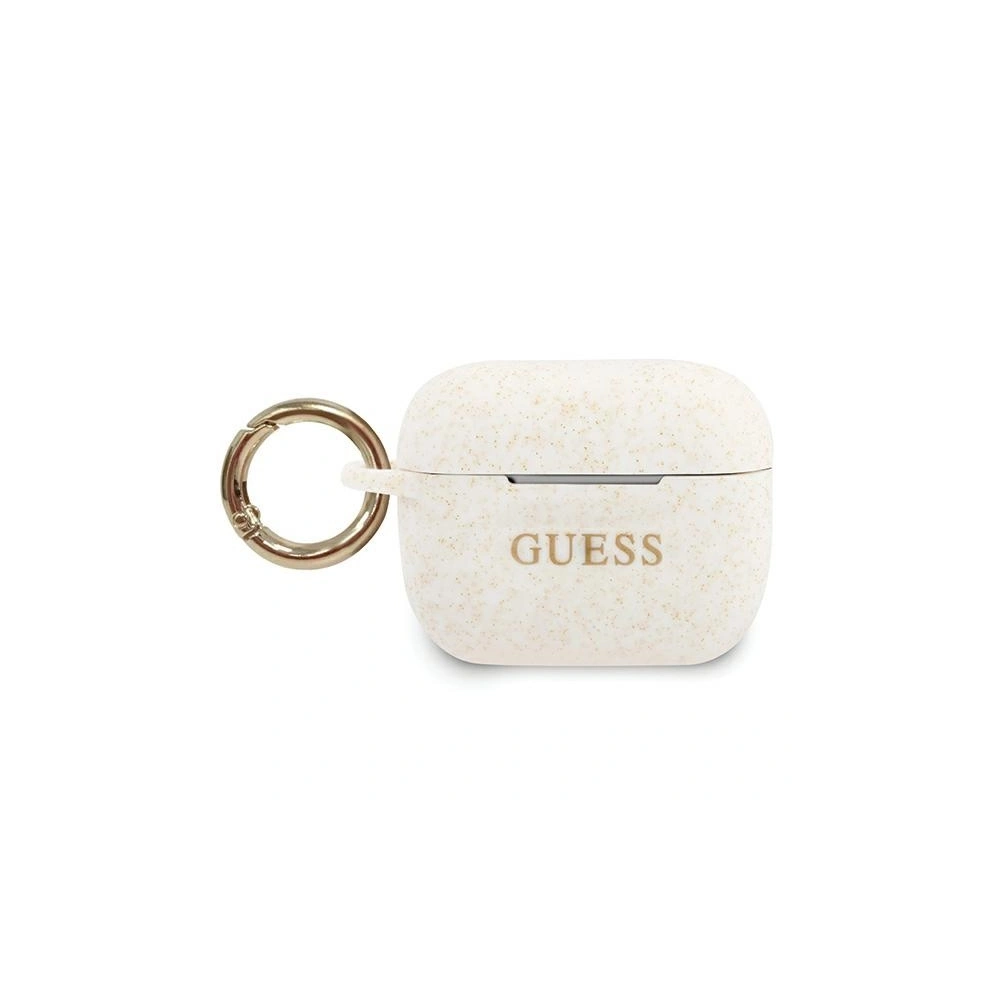 Etui Guess GUACAPSILGLWH Apple AirPods Pro cover biały/white Silicone Glitter