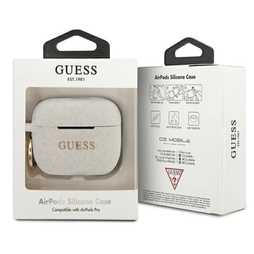 Kup Etui Guess GUACAPSILGLWH Apple AirPods Pro tok fehér/színes szilikon csillogó - GUE797WHT - {ean13} - Sklep Home Screen