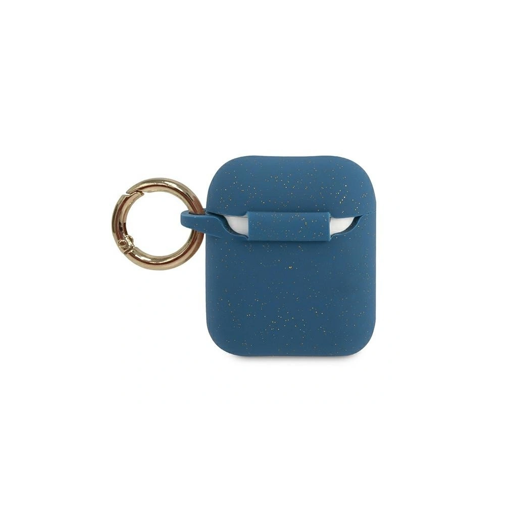 Etui Guess GUACCSILGLBL Apple AirPods cover niebieski/blue Silicone Glitter