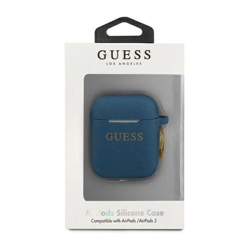 Kup Etui Guess GUACCSILGLBL capac pentru Apple AirPods albastru/blue Silicon Glitter - GUE798BLU - {ean13} - Sklep Home Screen