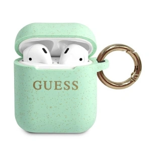 Kup Etui Guess GUACCSILGLGN pentru Apple AirPods, verde/silikon cu glitter. - GUE799GRN - {ean13} - Sklep Home Screen