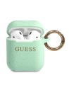 Etui Guess GUACCSILGLGN Apple AirPods cover zielony/green Silicone Glitter