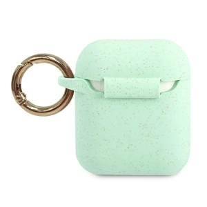Kup Etui Guess GUACCSILGLGN Apple AirPods cover zielony/green Silicone Glitter - GUE799GRN - {ean13} - Sklep Home Screen