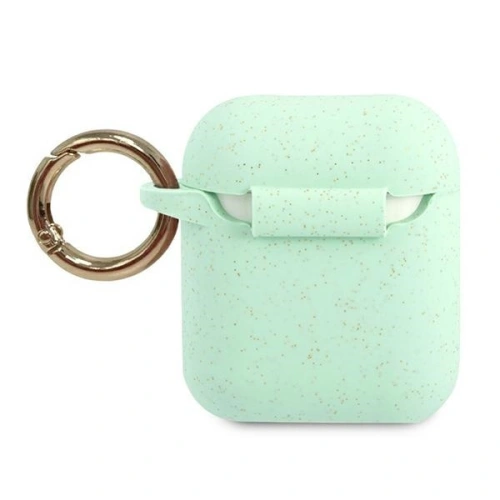 Kup Etui Guess GUACCSILGLGN Apple AirPods cover zielony/green Silicone Glitter - GUE799GRN - {ean13} - Sklep Home Screen