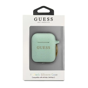 Kup Etui Guess GUACCSILGLGN Apple AirPods cover zielony/green Silicone Glitter - GUE799GRN - {ean13} - Sklep Home Screen