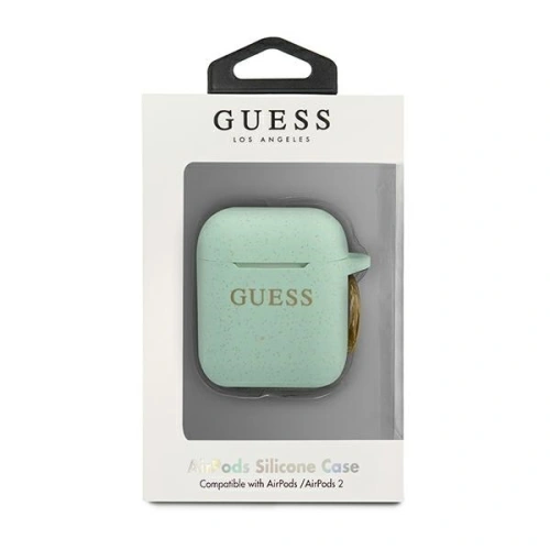 Kup Etui Guess GUACCSILGLGN Apple AirPods cover zielony/green Silicone Glitter - GUE799GRN - {ean13} - Sklep Home Screen
