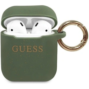 Kup Etui Guess GUACCSILGLKA husă pentru Apple AirPods khaki Silicon Glitter - GUE800KHA - {ean13} - Sklep Home Screen