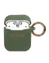 Etui Guess GUACCSILGLKA Apple AirPods kryt khaki silikonový s glitry