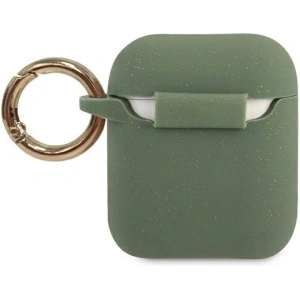 Kup Etui Guess GUACCSILGLKA Apple AirPods cover khaki Silicone Glitter - GUE800KHA - {ean13} - Sklep Home Screen