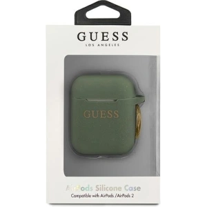 Kup Etui Guess GUACCSILGLKA Apple AirPods cover khaki Silicone Glitter - GUE800KHA - {ean13} - Sklep Home Screen