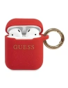 Etui Guess GUACCSILGLRE Apple AirPods kryt červený/silicone glitter