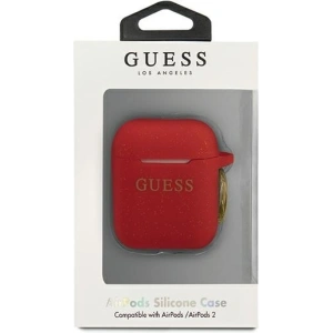 Kup Etui Guess GUACCSILGLRE Apple AirPods cover czerwony/red Silicone Glitter - GUE801RED - {ean13} - Sklep Home Screen