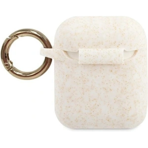Kup Etui Guess GUACCSILGLWH Apple AirPods cover biały/white Silicone Glitter - GUE802WHT - {ean13} - Sklep Home Screen