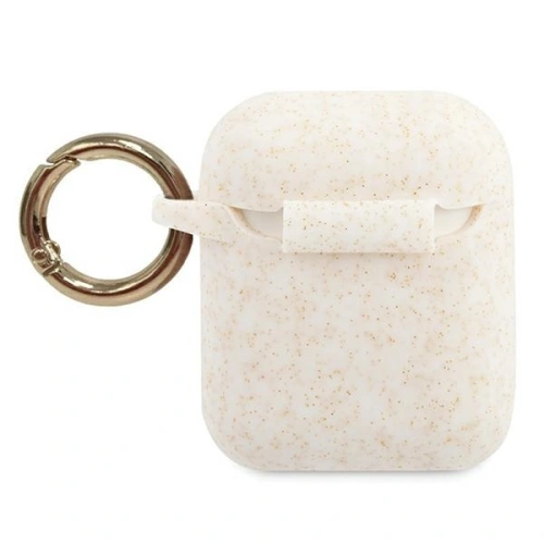 Kup Etui Guess GUACCSILGLWH Apple AirPods kryt bílý/white silikonové třpytivé - GUE802WHT - {ean13} - Sklep Home Screen